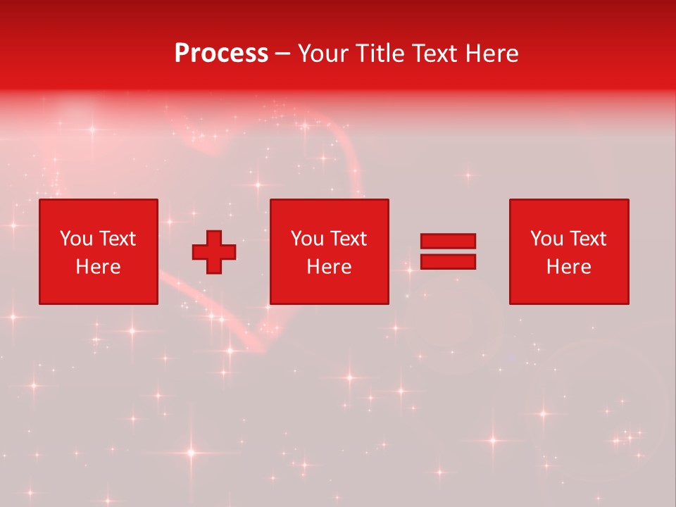 A Red Heart On A Red Background With Stars PowerPoint Template