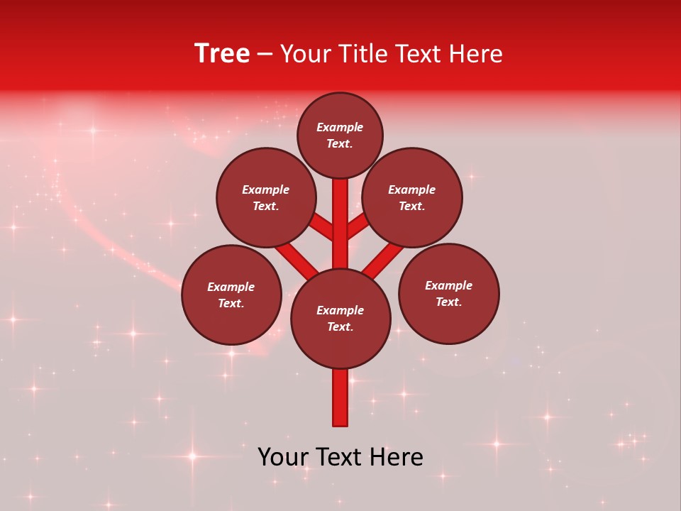 A Red Heart On A Red Background With Stars PowerPoint Template