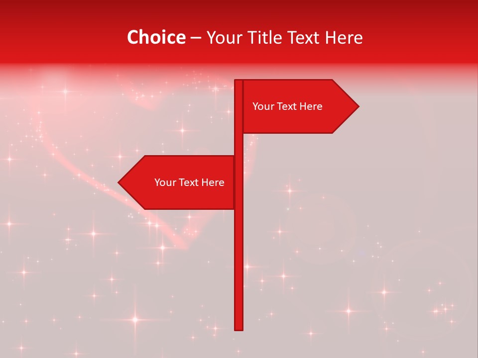 A Red Heart On A Red Background With Stars PowerPoint Template