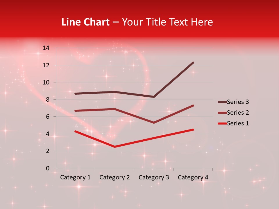 A Red Heart On A Red Background With Stars PowerPoint Template