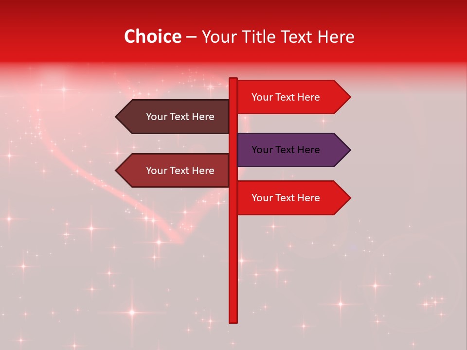 A Red Heart On A Red Background With Stars PowerPoint Template