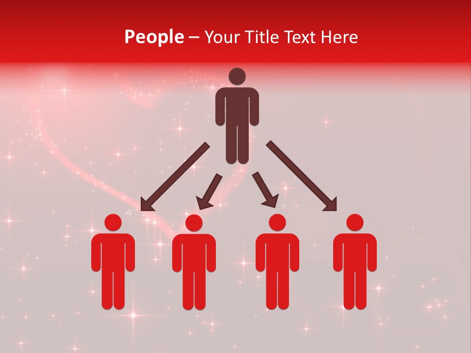 A Red Heart On A Red Background With Stars PowerPoint Template