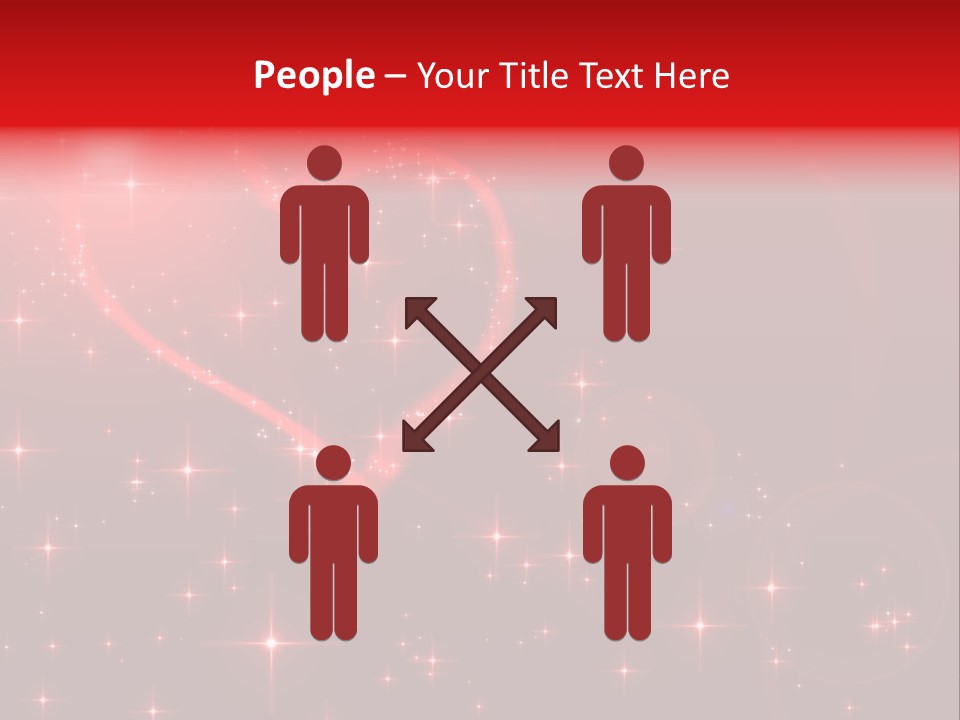 A Red Heart On A Red Background With Stars PowerPoint Template