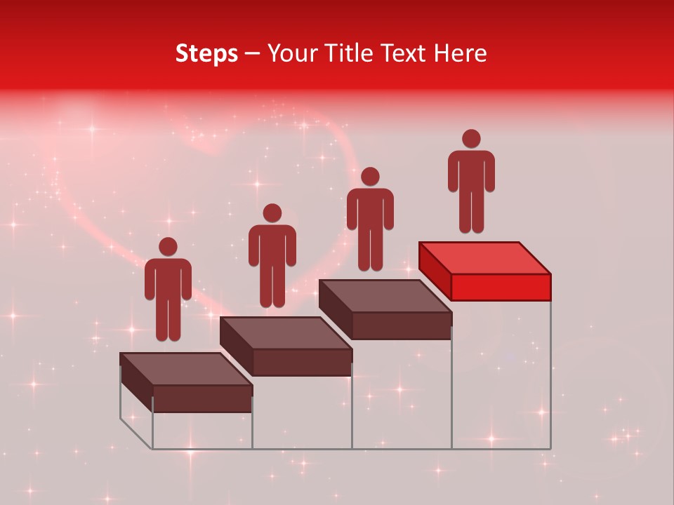 A Red Heart On A Red Background With Stars PowerPoint Template