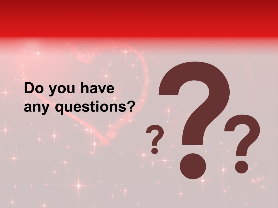 A Red Heart On A Red Background With Stars PowerPoint Template