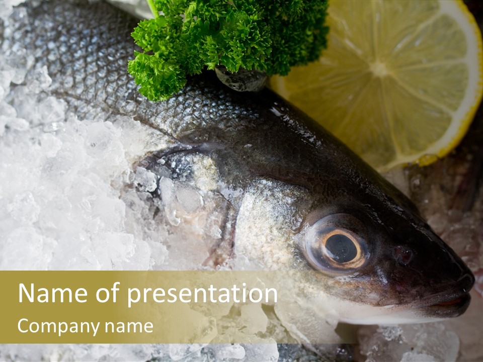 A Fish With A Piece Of Broccoli On Top Of It PowerPoint Template