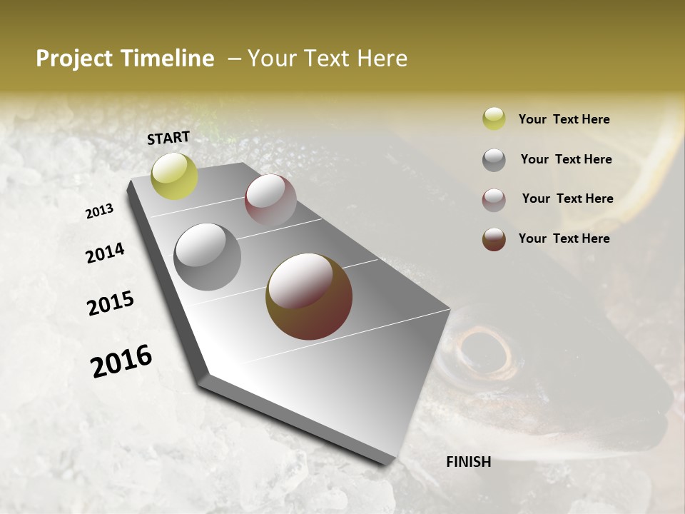 A Fish With A Piece Of Broccoli On Top Of It PowerPoint Template