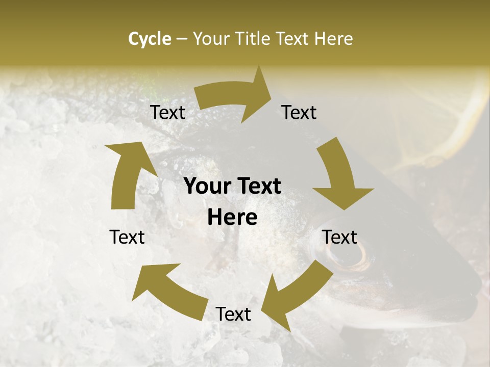 A Fish With A Piece Of Broccoli On Top Of It PowerPoint Template