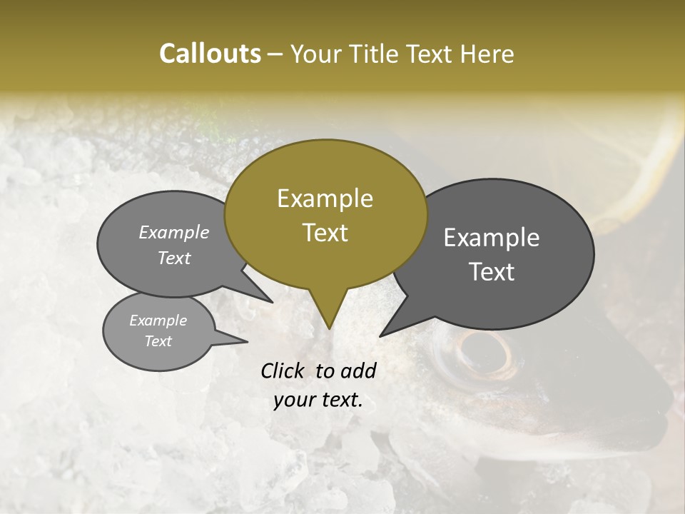 A Fish With A Piece Of Broccoli On Top Of It PowerPoint Template