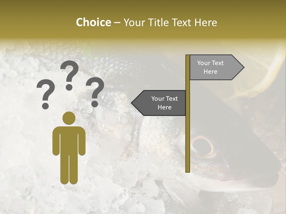 A Fish With A Piece Of Broccoli On Top Of It PowerPoint Template