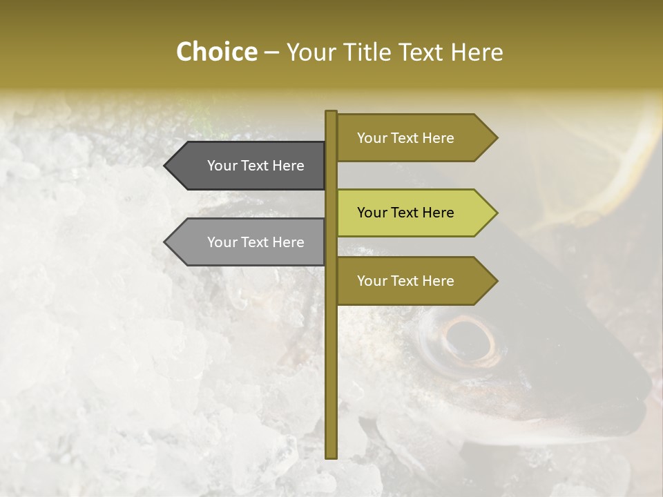 A Fish With A Piece Of Broccoli On Top Of It PowerPoint Template