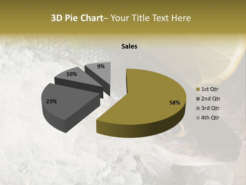 A Fish With A Piece Of Broccoli On Top Of It PowerPoint Template