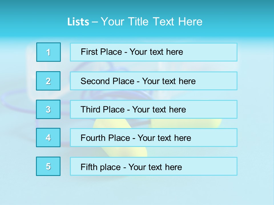 Soft Earplugs Yellow PowerPoint Template
