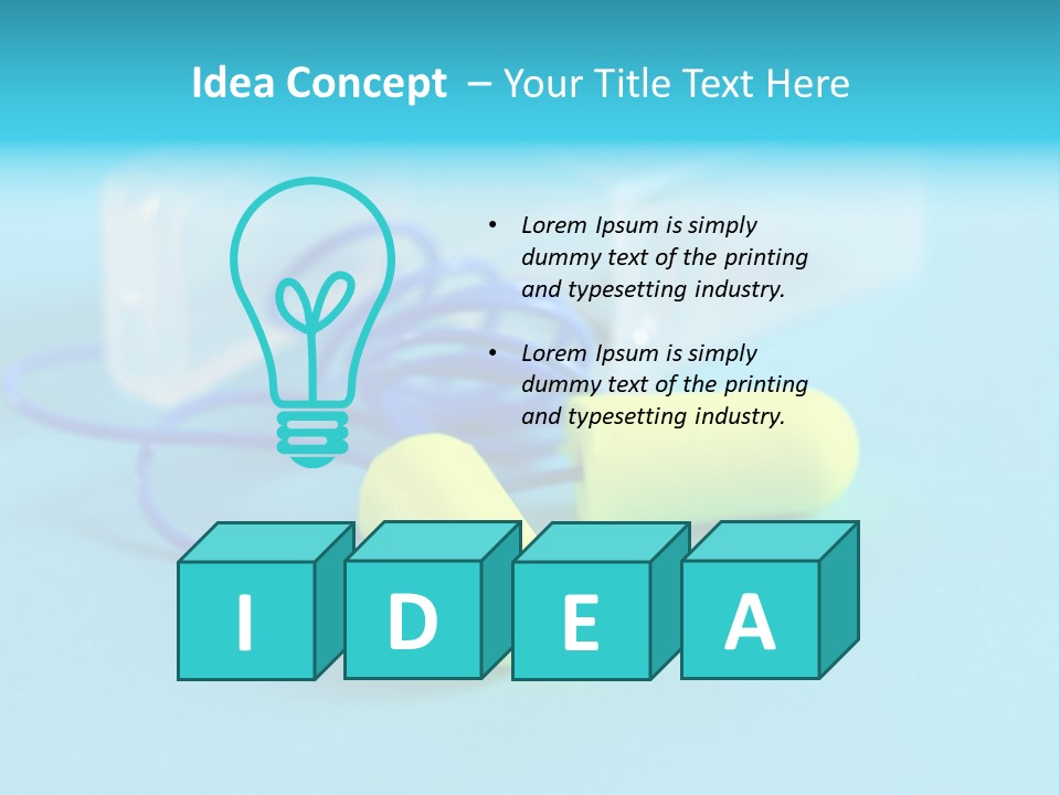 Soft Earplugs Yellow PowerPoint Template