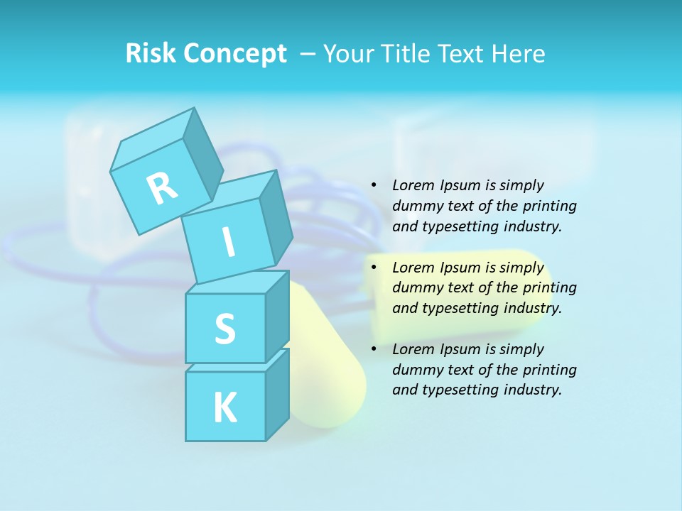 Soft Earplugs Yellow PowerPoint Template