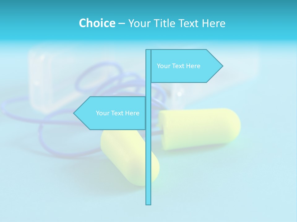 Soft Earplugs Yellow PowerPoint Template