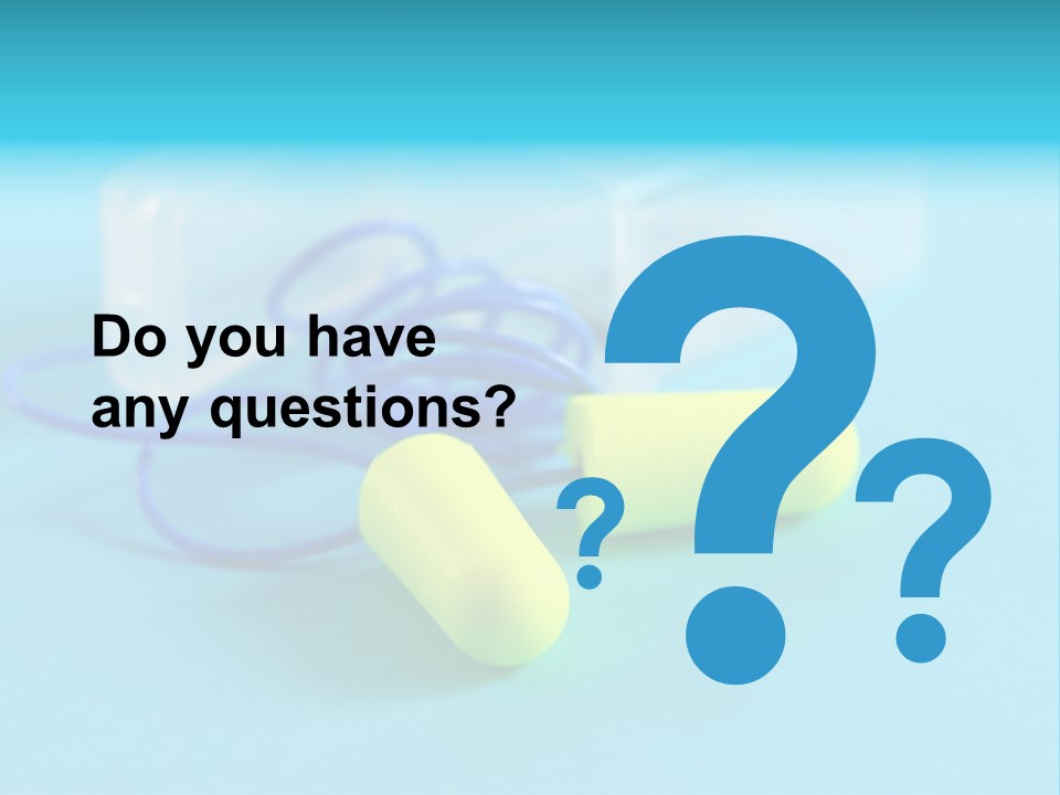 Soft Earplugs Yellow PowerPoint Template