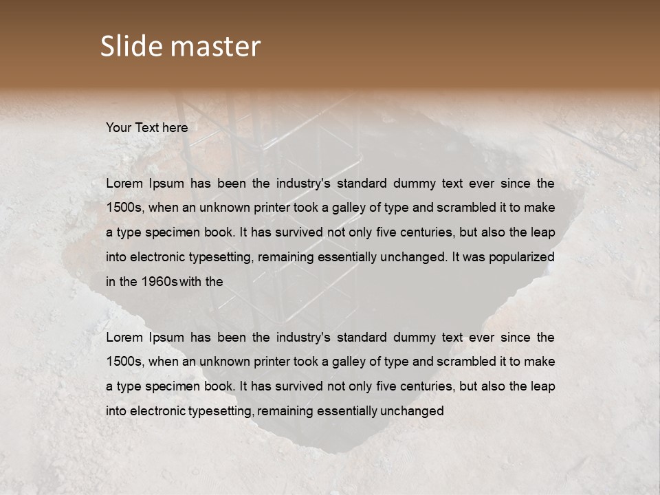 Cement Foundation Steel PowerPoint Template