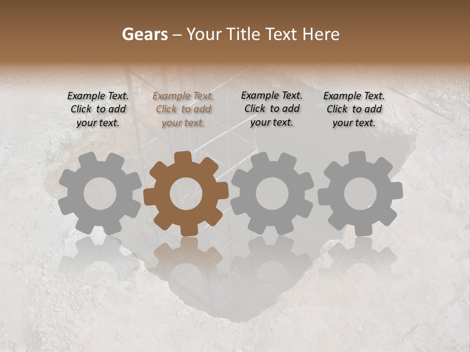 Cement Foundation Steel PowerPoint Template