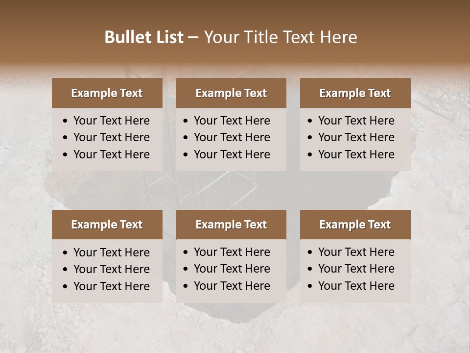 Cement Foundation Steel PowerPoint Template