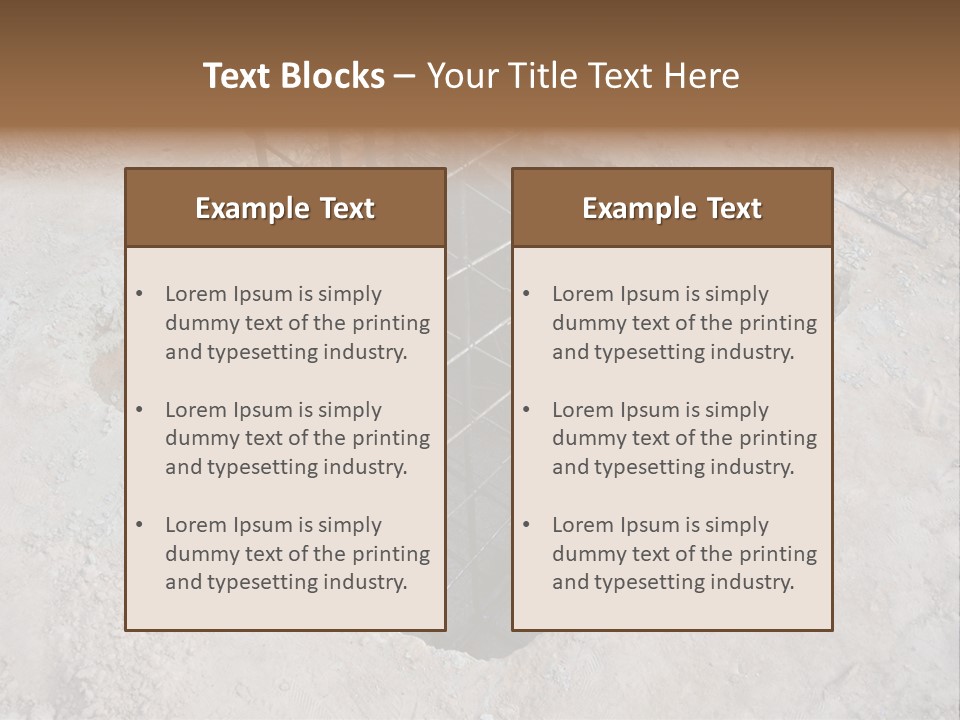 Cement Foundation Steel PowerPoint Template