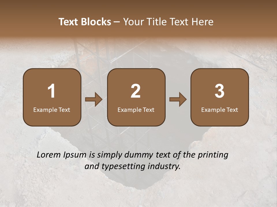 Cement Foundation Steel PowerPoint Template