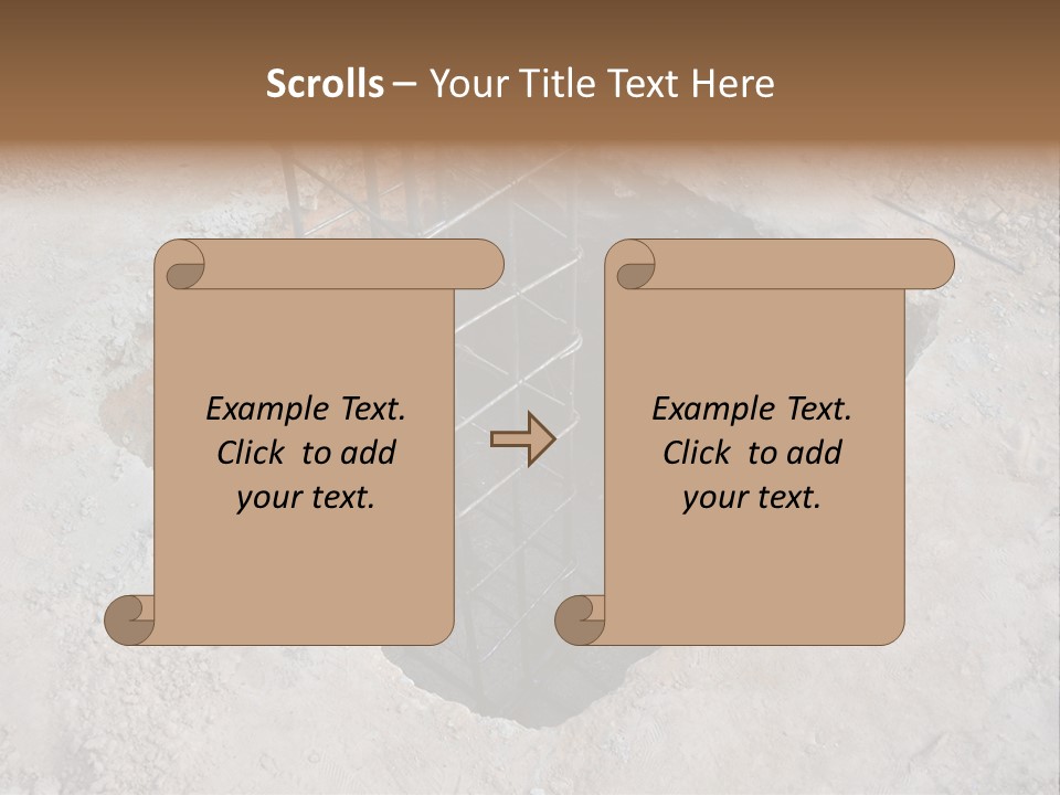 Cement Foundation Steel PowerPoint Template