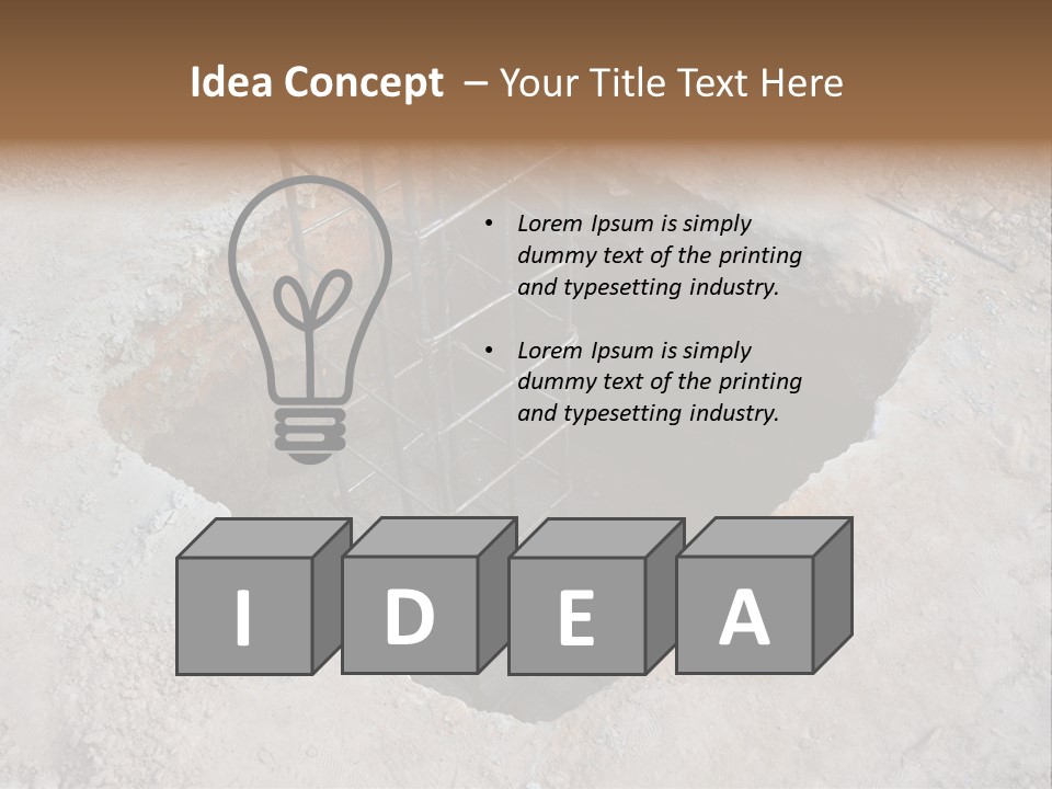 Cement Foundation Steel PowerPoint Template