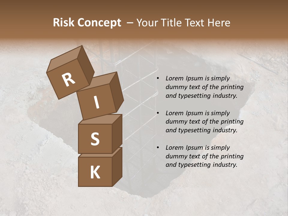 Cement Foundation Steel PowerPoint Template
