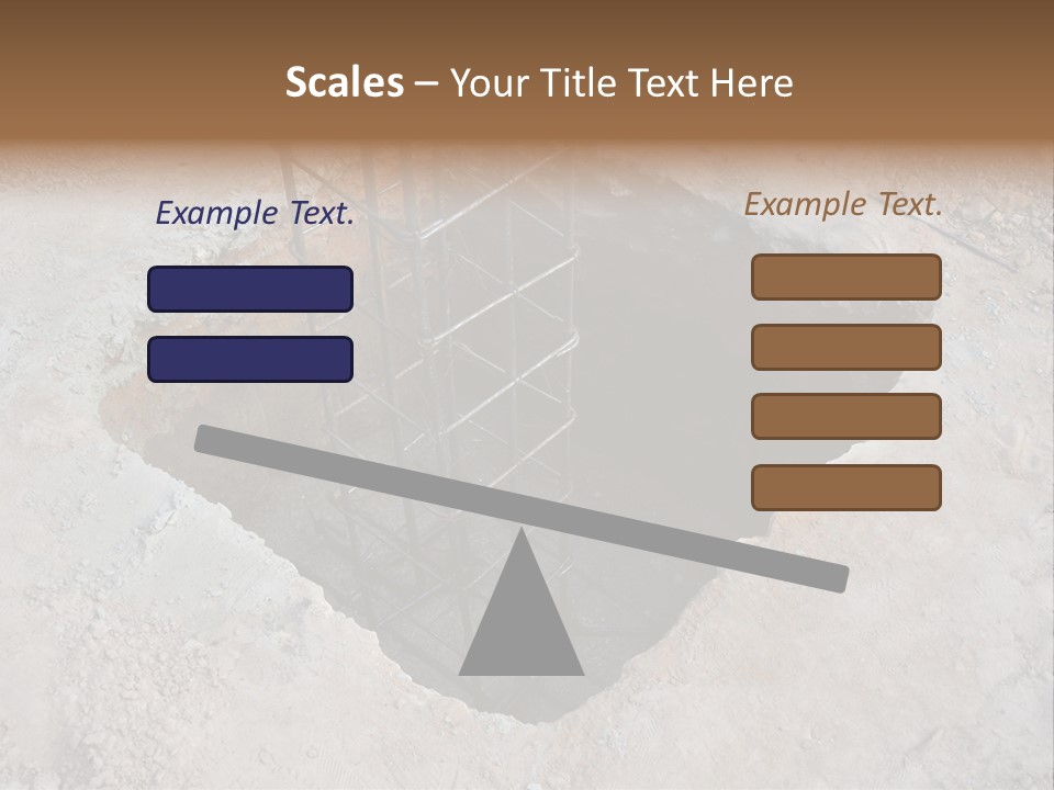 Cement Foundation Steel PowerPoint Template