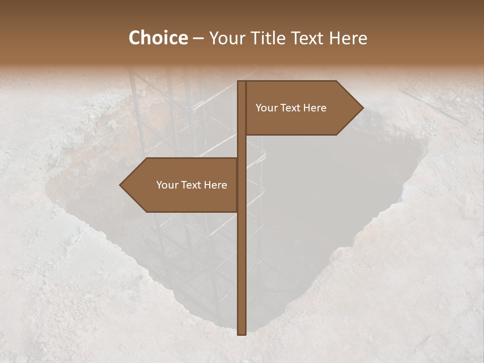 Cement Foundation Steel PowerPoint Template