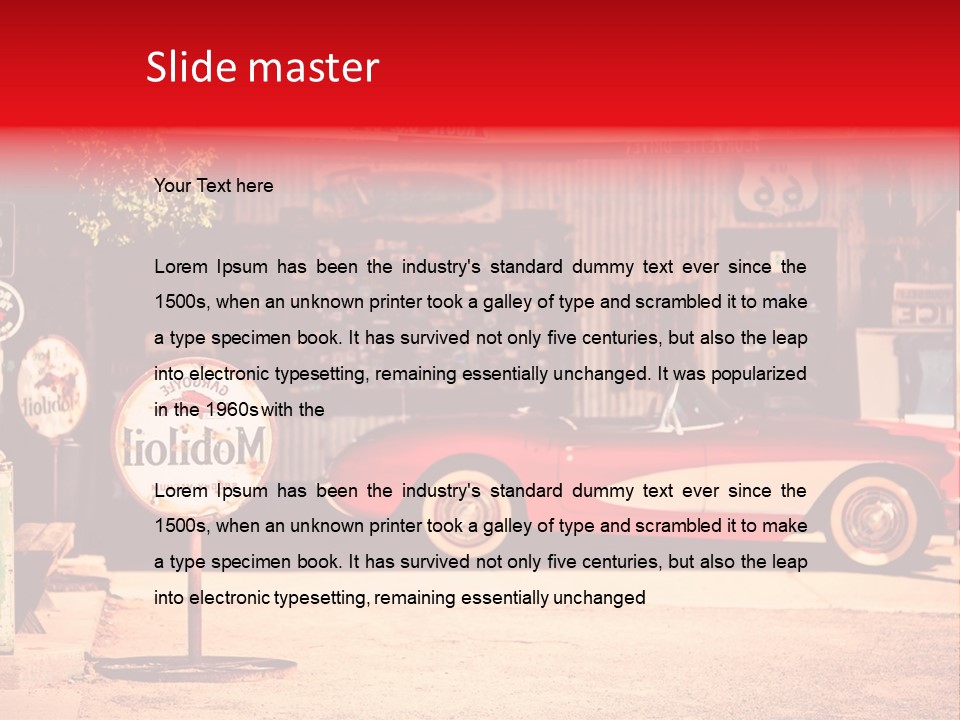 Red Revival Highway PowerPoint Template