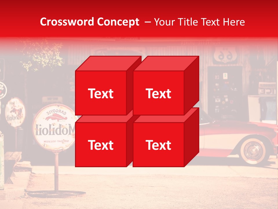 Red Revival Highway PowerPoint Template
