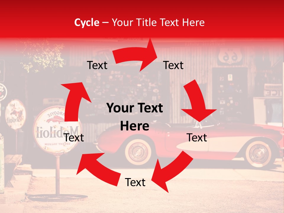 Red Revival Highway PowerPoint Template