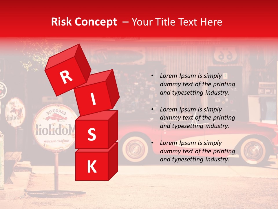 Red Revival Highway PowerPoint Template