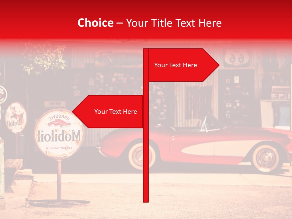Red Revival Highway PowerPoint Template