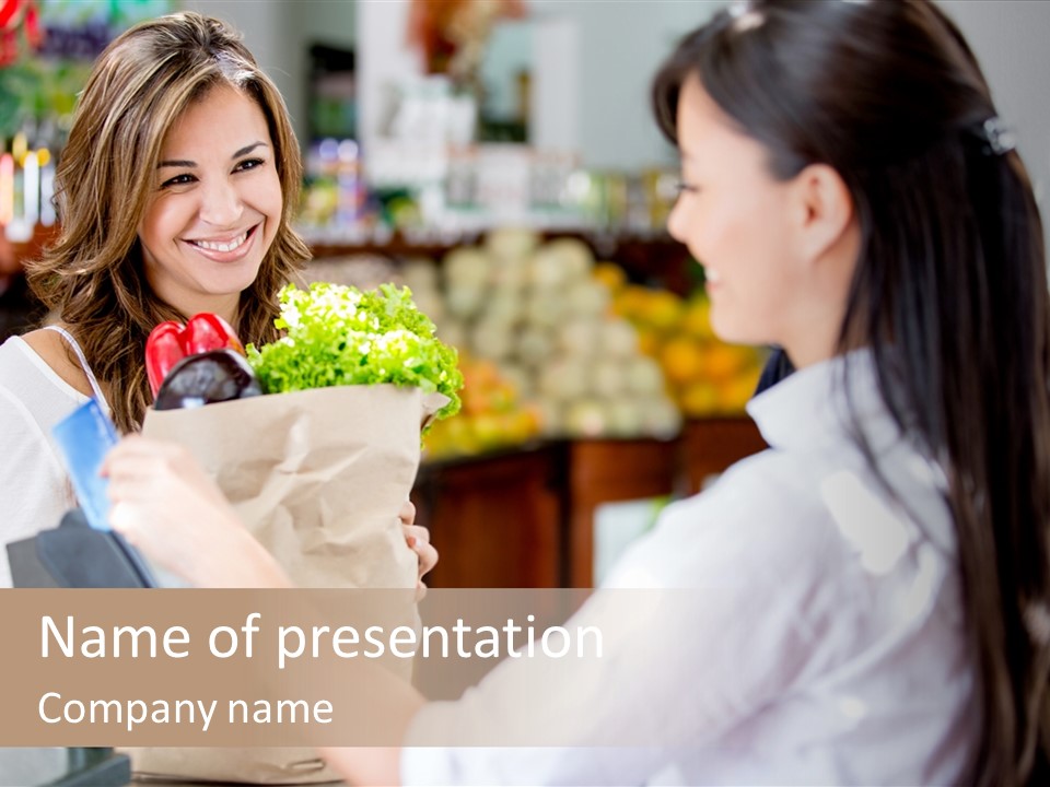 Supermarket Grocery Debit PowerPoint Template