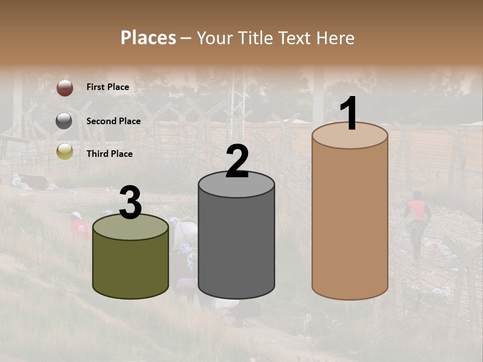 A Group Of People Walking Up A Hill PowerPoint Template