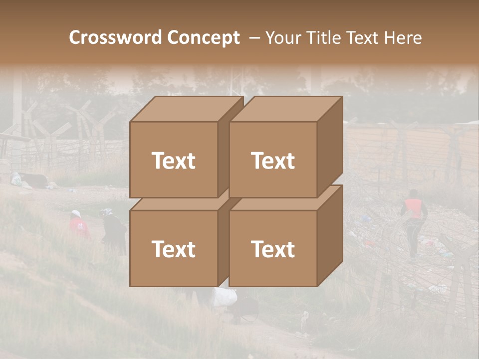 A Group Of People Walking Up A Hill PowerPoint Template