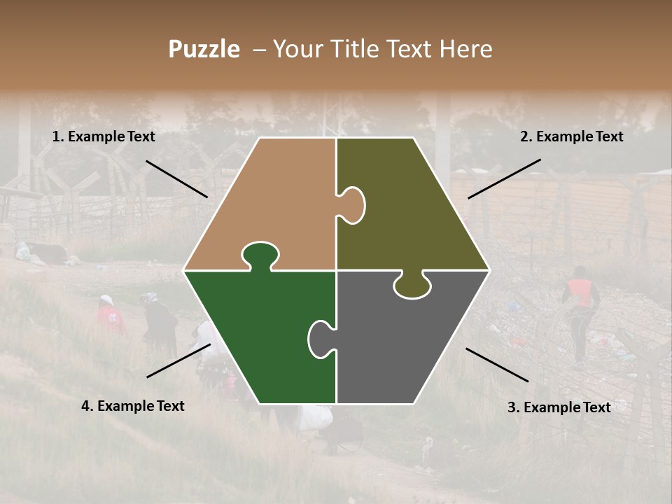 A Group Of People Walking Up A Hill PowerPoint Template