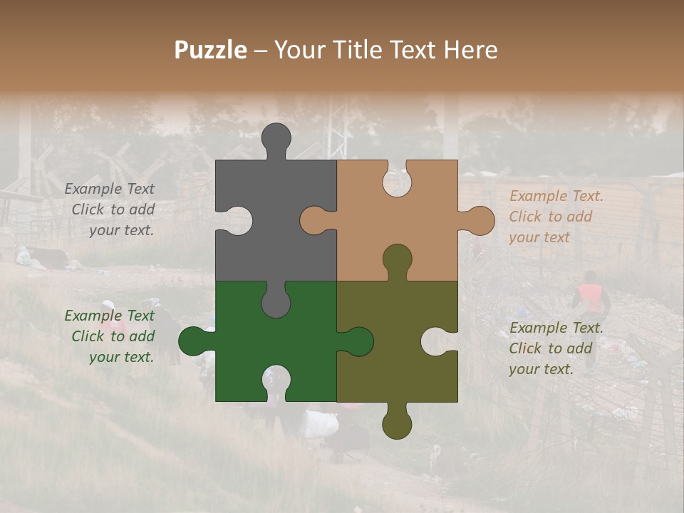 A Group Of People Walking Up A Hill PowerPoint Template