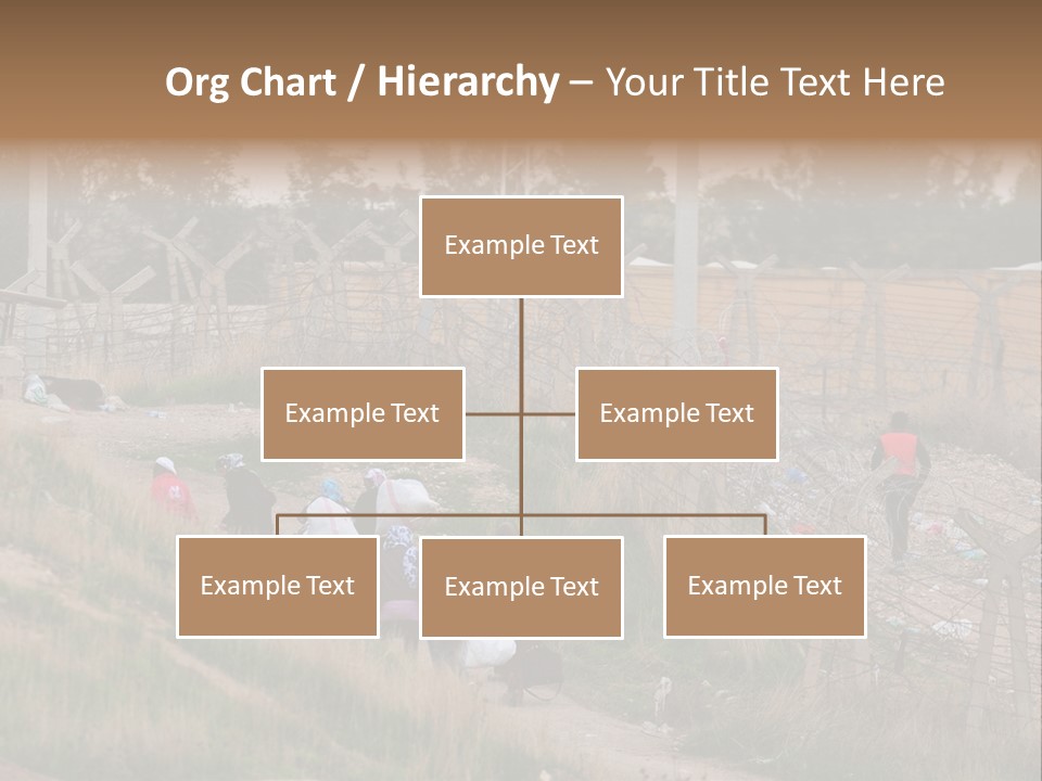 A Group Of People Walking Up A Hill PowerPoint Template