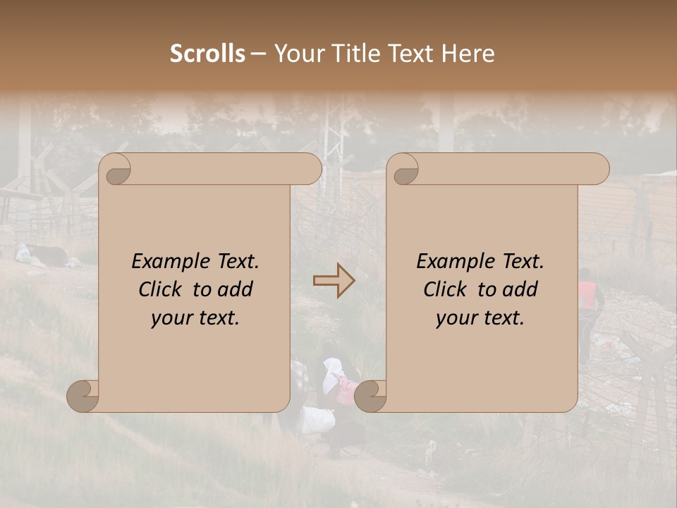 A Group Of People Walking Up A Hill PowerPoint Template