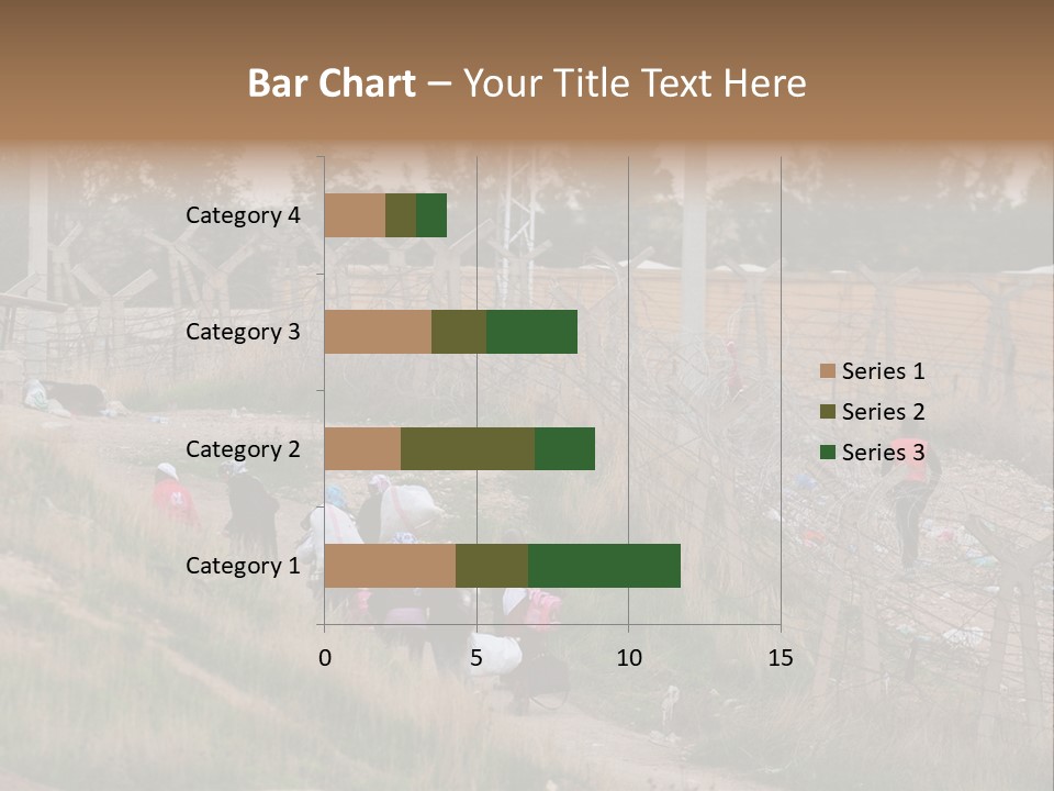 A Group Of People Walking Up A Hill PowerPoint Template