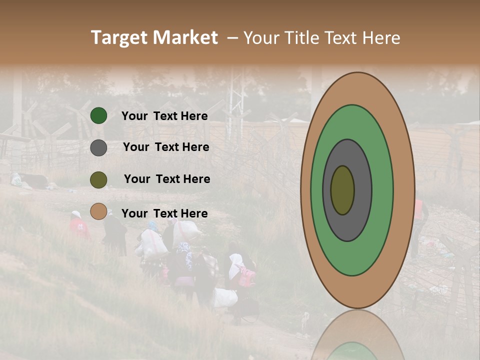 A Group Of People Walking Up A Hill PowerPoint Template