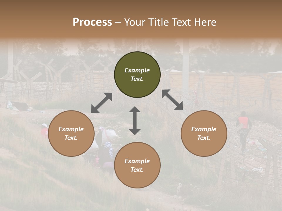 A Group Of People Walking Up A Hill PowerPoint Template