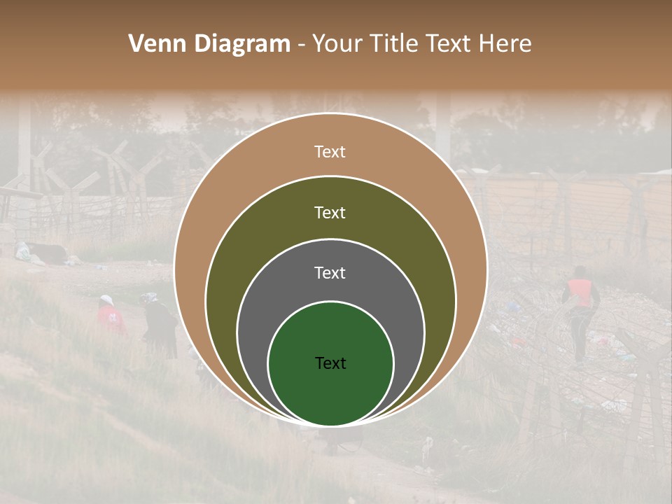 A Group Of People Walking Up A Hill PowerPoint Template