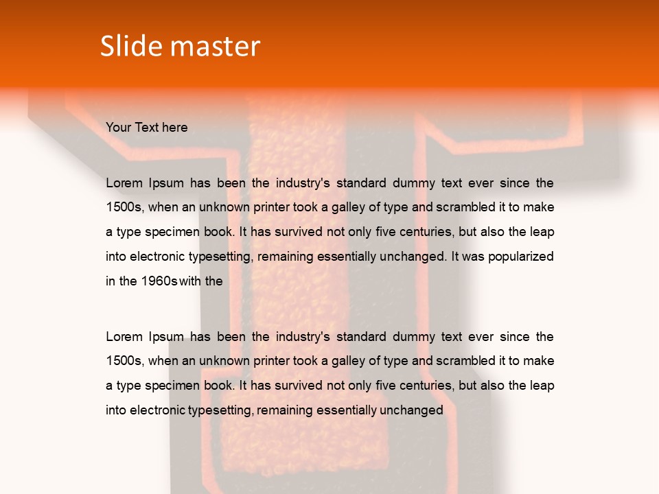 Jersey Letter Sport Letter Typography PowerPoint Template