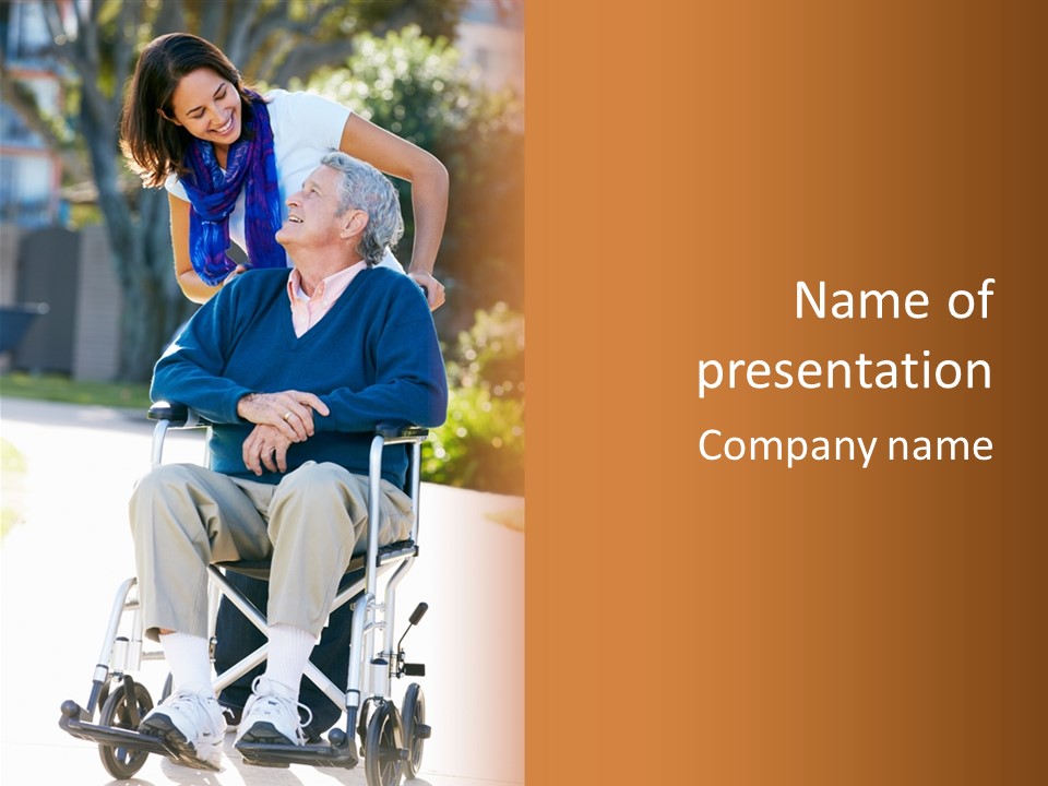 Assisted Living Healthcare And Medicine Two People PowerPoint Template