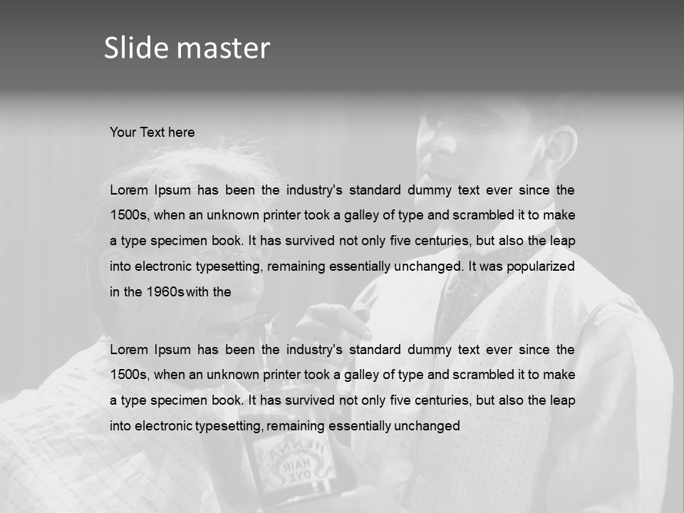 Hair Stylist Black And White Indoors PowerPoint Template